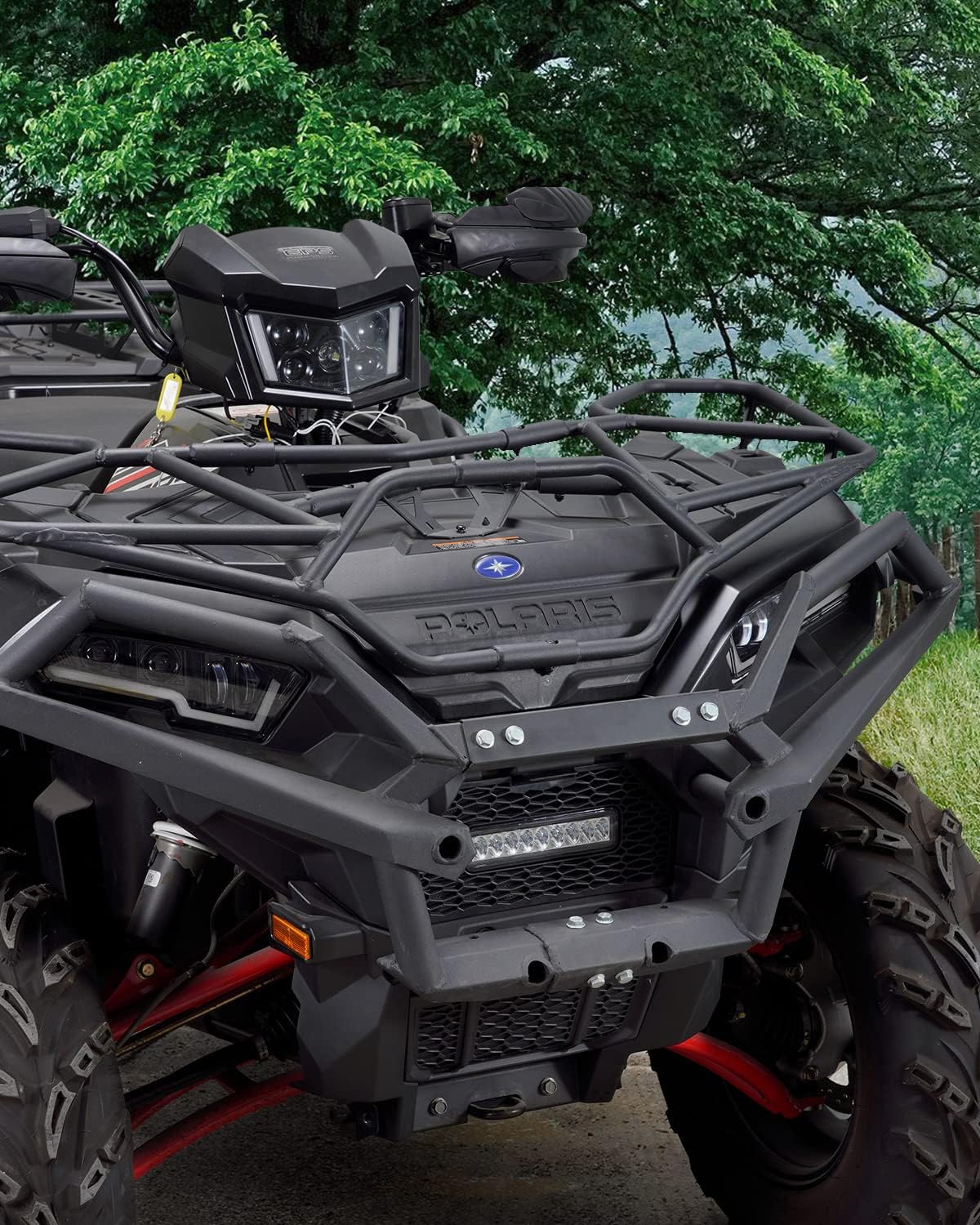 A & UTV PRO Rear Bumper Brush Guard for 2017-2022 Polaris Sportsman 850 / XP 1000,Heavy Duty Ultimate Series Steel Rear Bumper Protector Accessories