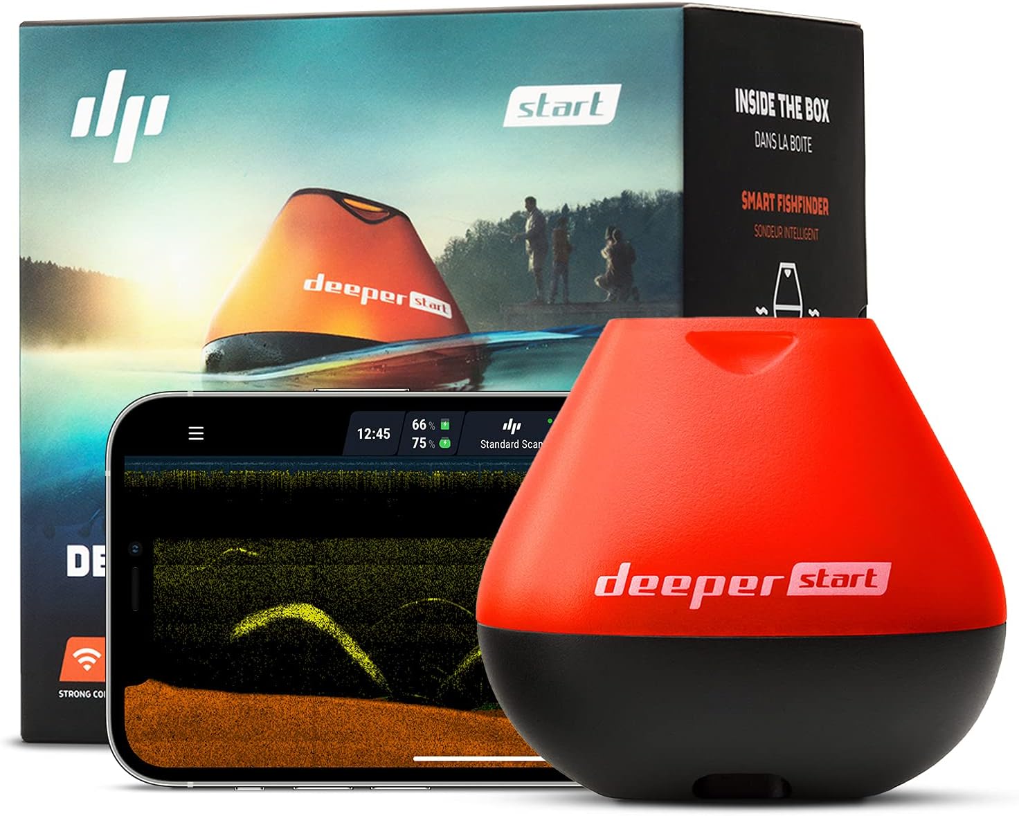 Deeper START Smart Fish Finder – Castable Wi-Fi fish finder for recreational fishing from dock, shore or bank