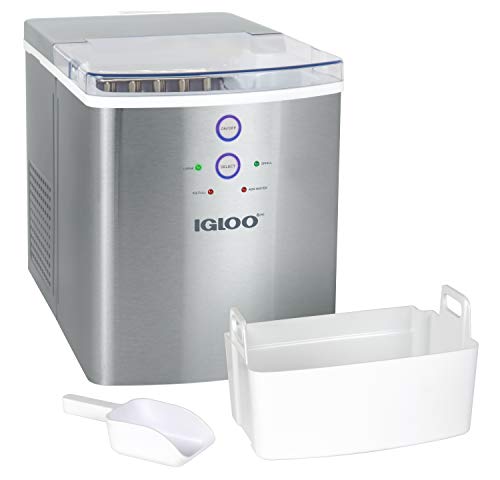 Igloo Electric Countertop Ice Maker Machine - Automatic and Portable - 33 Pounds in 24 Hours - Icecube Maker - Plastic Scoop and Basket