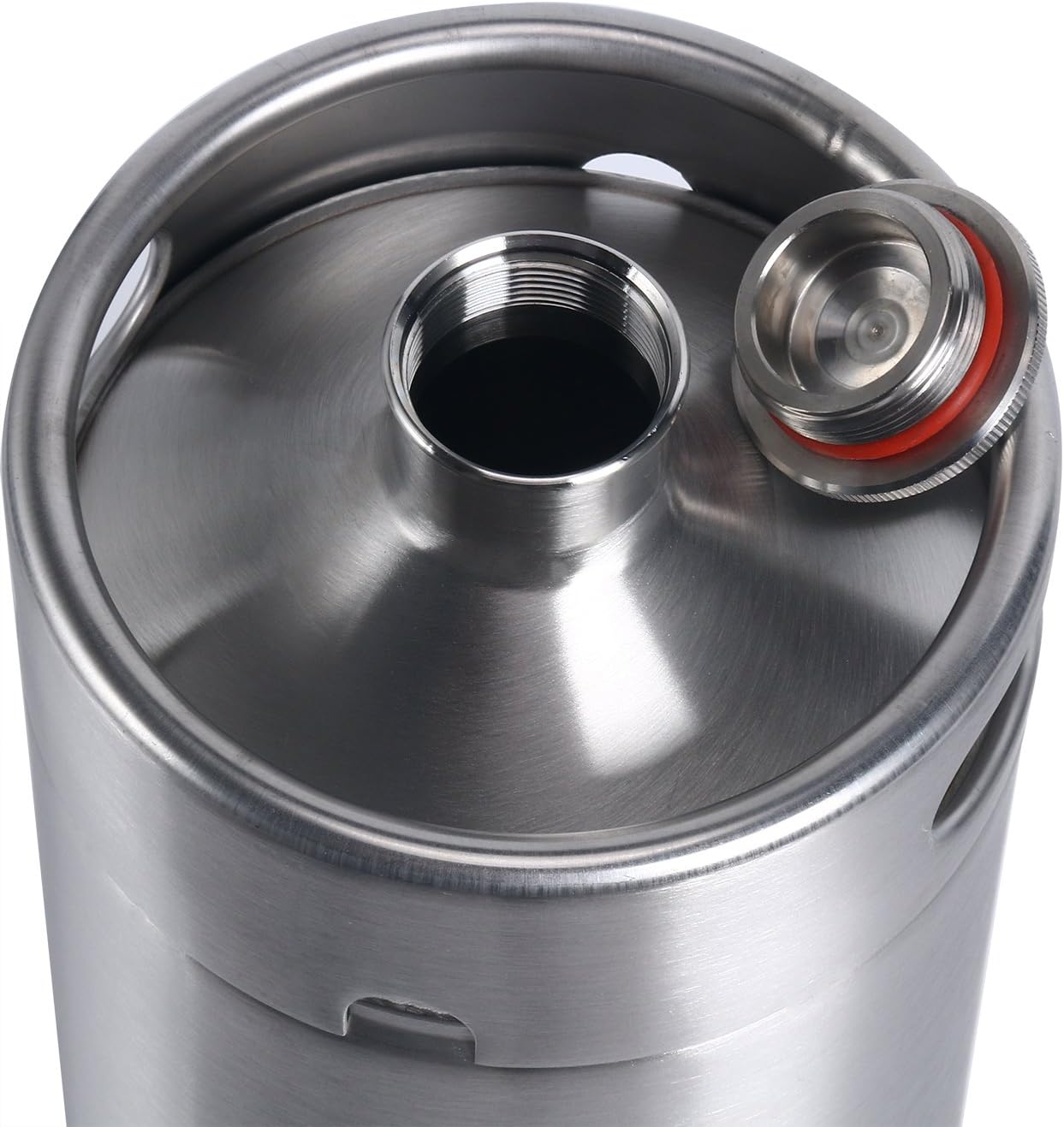 128 OZ Mini Keg Growler Canteen Craft Beer Homebrewing Home Brew Stainless Steel Beer Barrel Holds Beer Silver (128oz Growler) Pack of 2