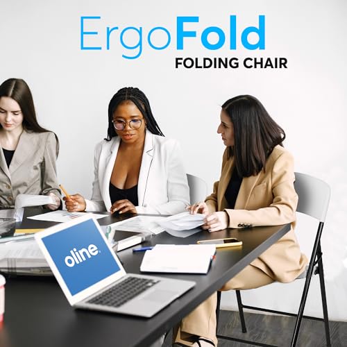 Oline Folding Chair, Indoor Outdoor Plastic Commercial Stackable Foldable Guest Chairs for Events Office Wedding Party Picnic Kitchen Dining