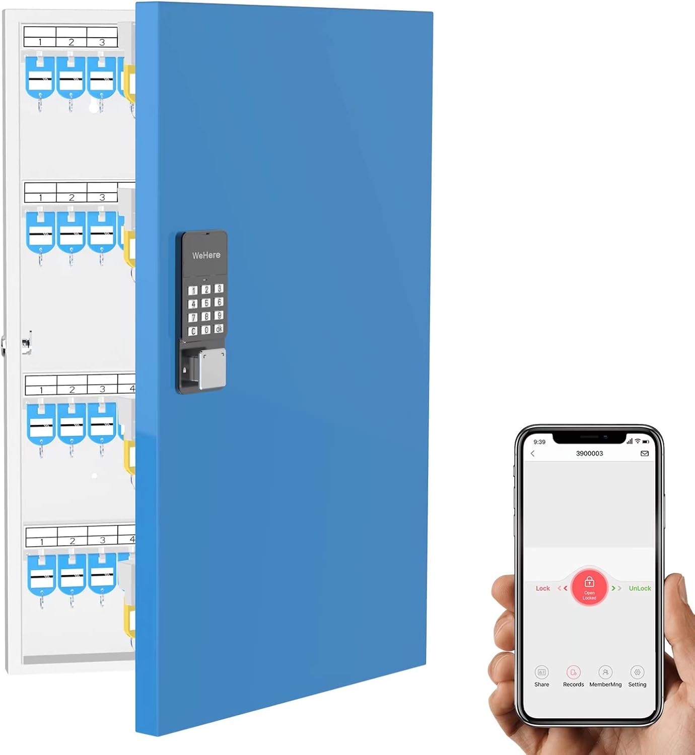 WeHere Key Lock Box use OTP/Fixed Password/Bluetooth Unlock,Metal Digital Combination Code Lock Box