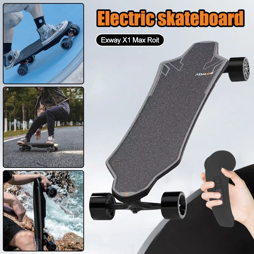 Electric Skateboard with Remote Control, 655W Motor E-Skateboard, 45 KM/H Top Speed Electric Longboard with Frog Light, 30KM Range,for Youth