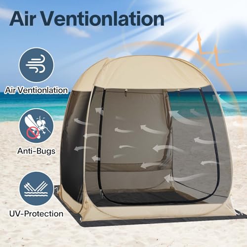 Alvantor Screen House Gazebo, 6-10-15 Person Pop Up Igloo Screened Canopy Tent with Mosquito Netting Sides