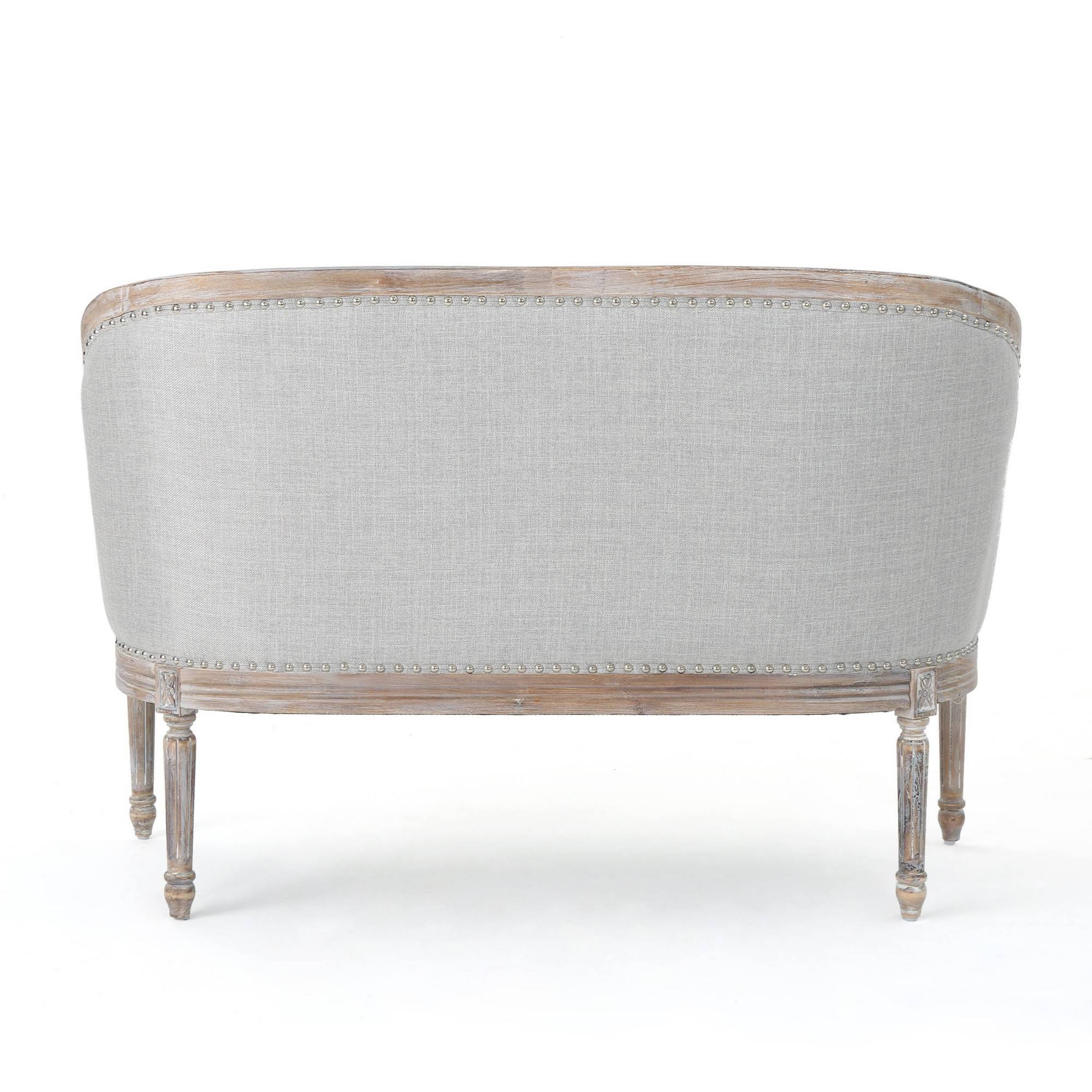 Faye Classical Tufted Loveseat Light Gray - Christopher Knight Home