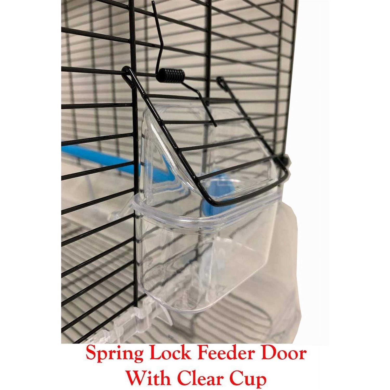 Mcage Large Flight Bird Cage for Cockatiel Canary Finch Budgies Aviary Parakeet with Easy Clean No Mess Detachable Clear Transparent Base