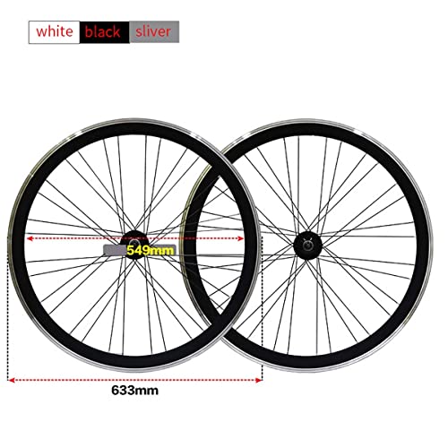 700C 32 Spoke Wheelset 40mm Height Rim Front and Rear Wheel Single Speed Ball Bearings V Brake Hub for Fixed Gear
