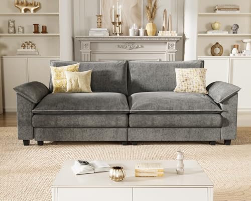 Homall 119" Modular Sectional Sofa, L Shaped Sofa Couch with Reversible Ottoman, DIY Combination Chenille Deep 3-Seat Cloud Couch for Living Room