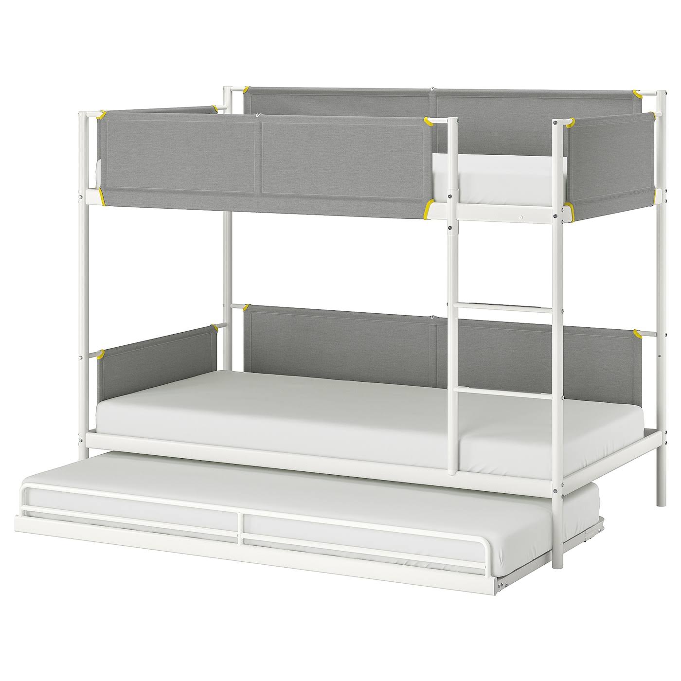 IKEA - VITVAL Bunk Bed Frame with Underbed, White/Light Gray, Twin