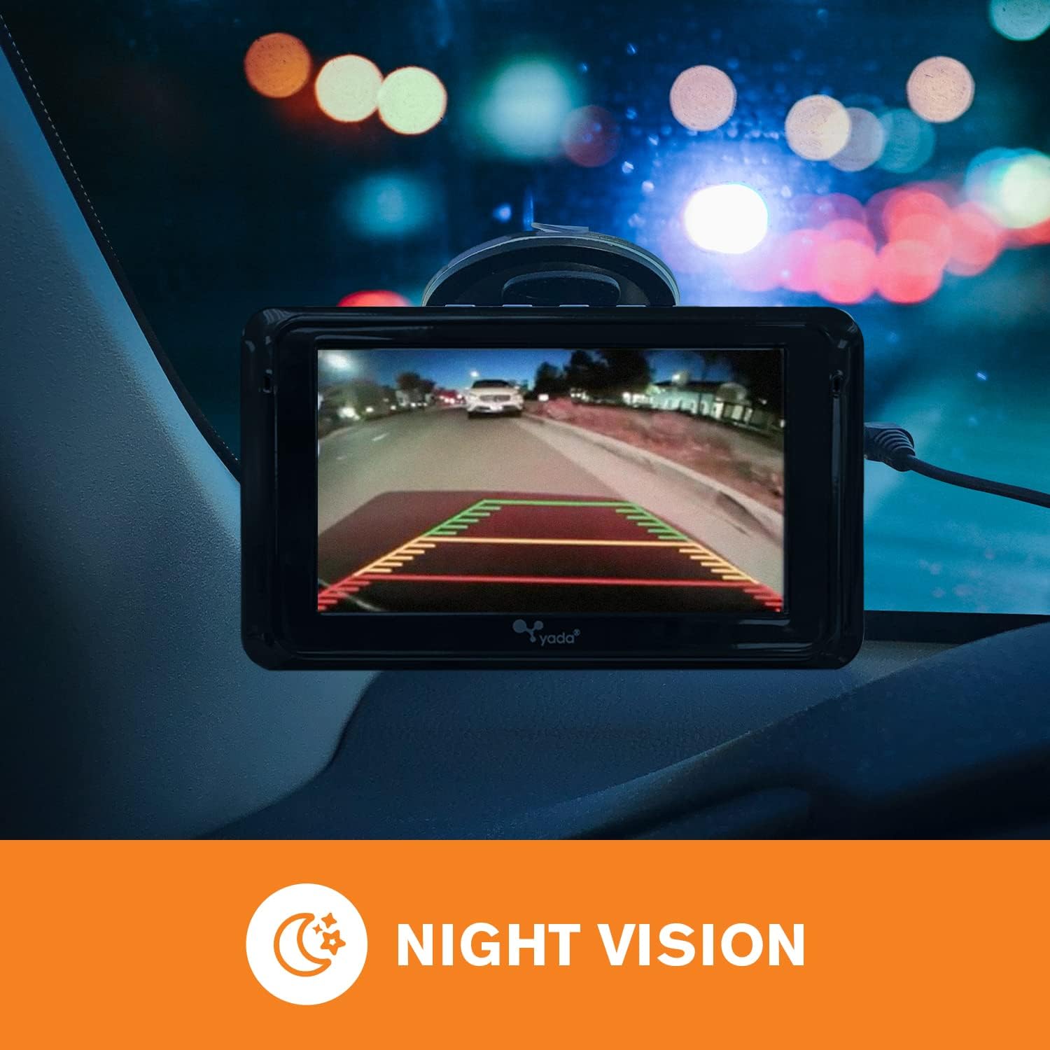 YADA | Vehicle Backup Camera Expandable System, 5 Dash Camera, Adjustable Rear View Car Monitor, Digital Wireless, Waterproof, Night Vision