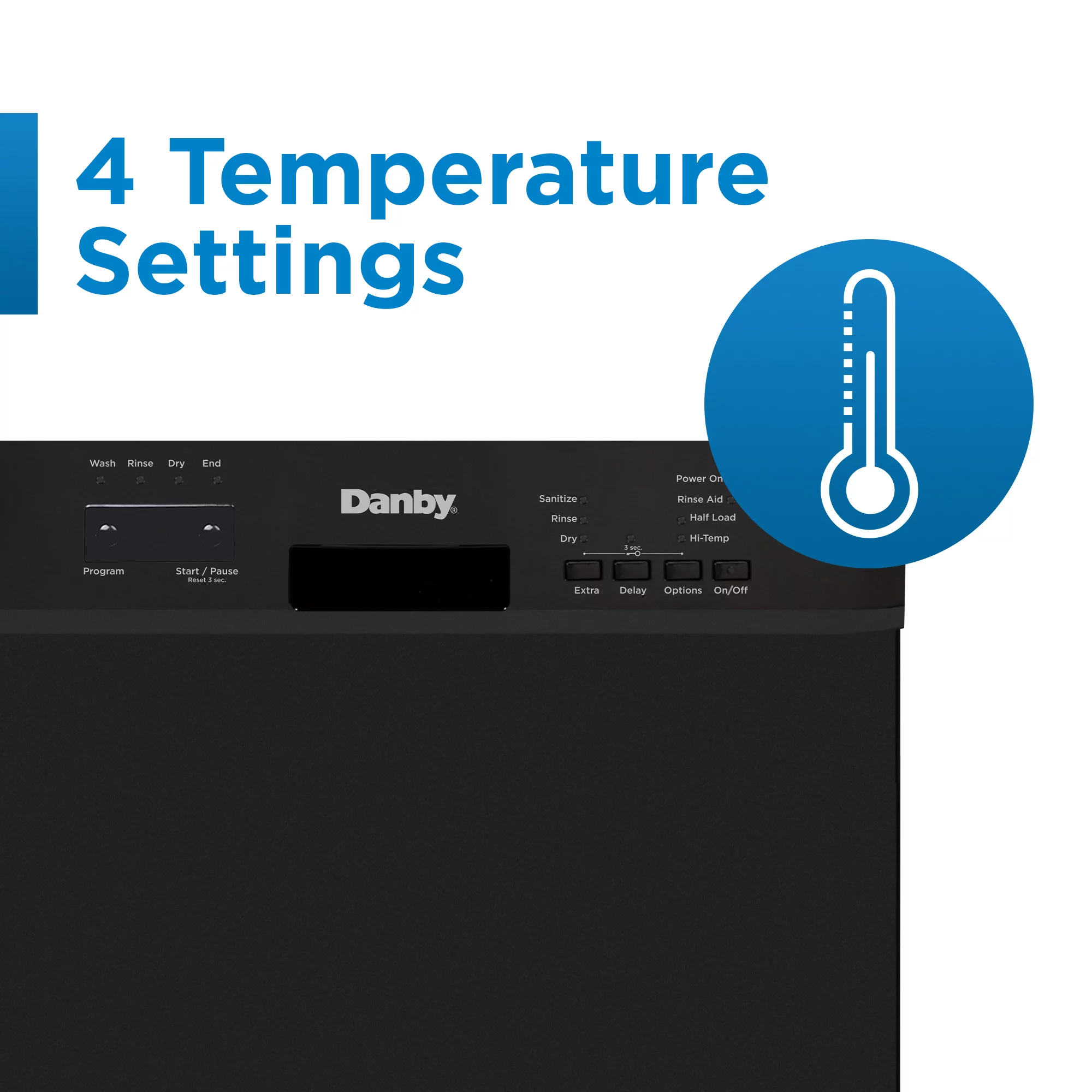 Danby DDW18D1EB 18" Wide Built-in Dishwasher in Black