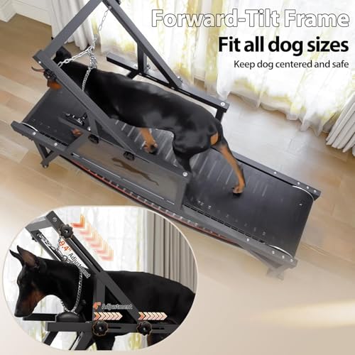Dog Treadmill, HotFeed Dog Slat Mill for Medium Dogs, Doggy Treadmill with Brake & Plastic Track, Dog Pacer Treadmill to Keep Active and Fit