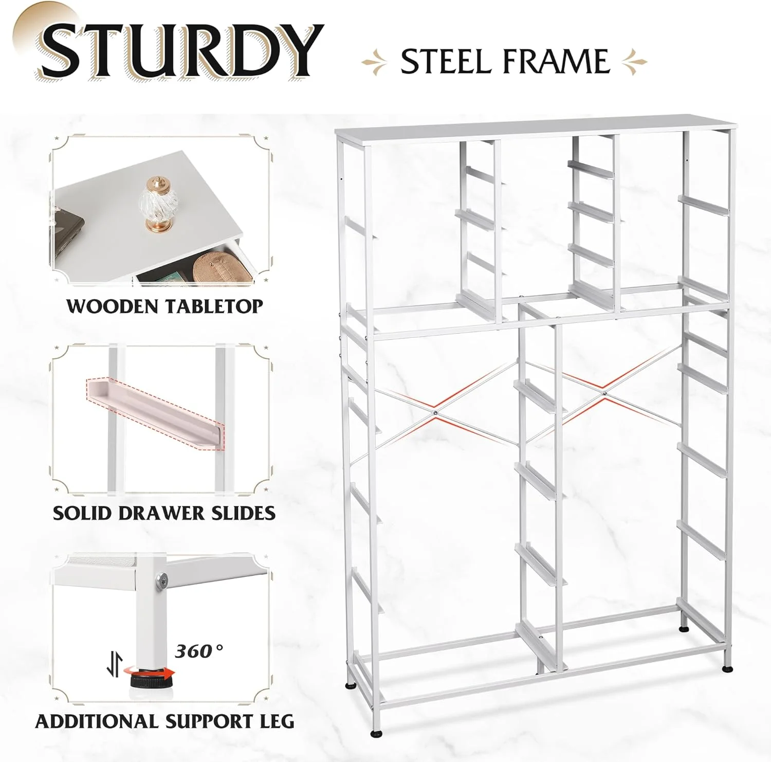 WANHUI 16 Drawers Dresser, Tall Dresser for Bedroom, Closet, Hallway, Storage Dresser Organizer unit