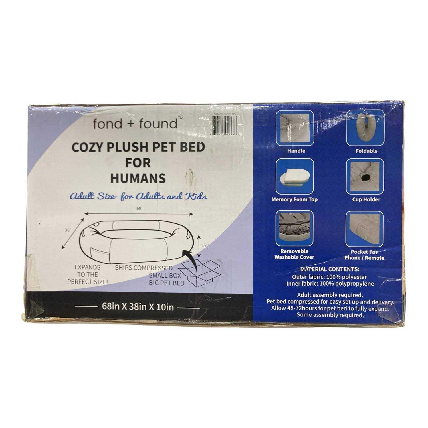 Fond + Found Large Cozy Plush Pet Bed for Humans - Pet Supplies online store