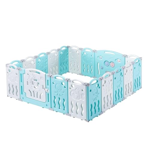 Albott Baby Fence Foldable Toddler Playpen Kids Safety Play Center Yard Baby Playpen, Adjustable Shape