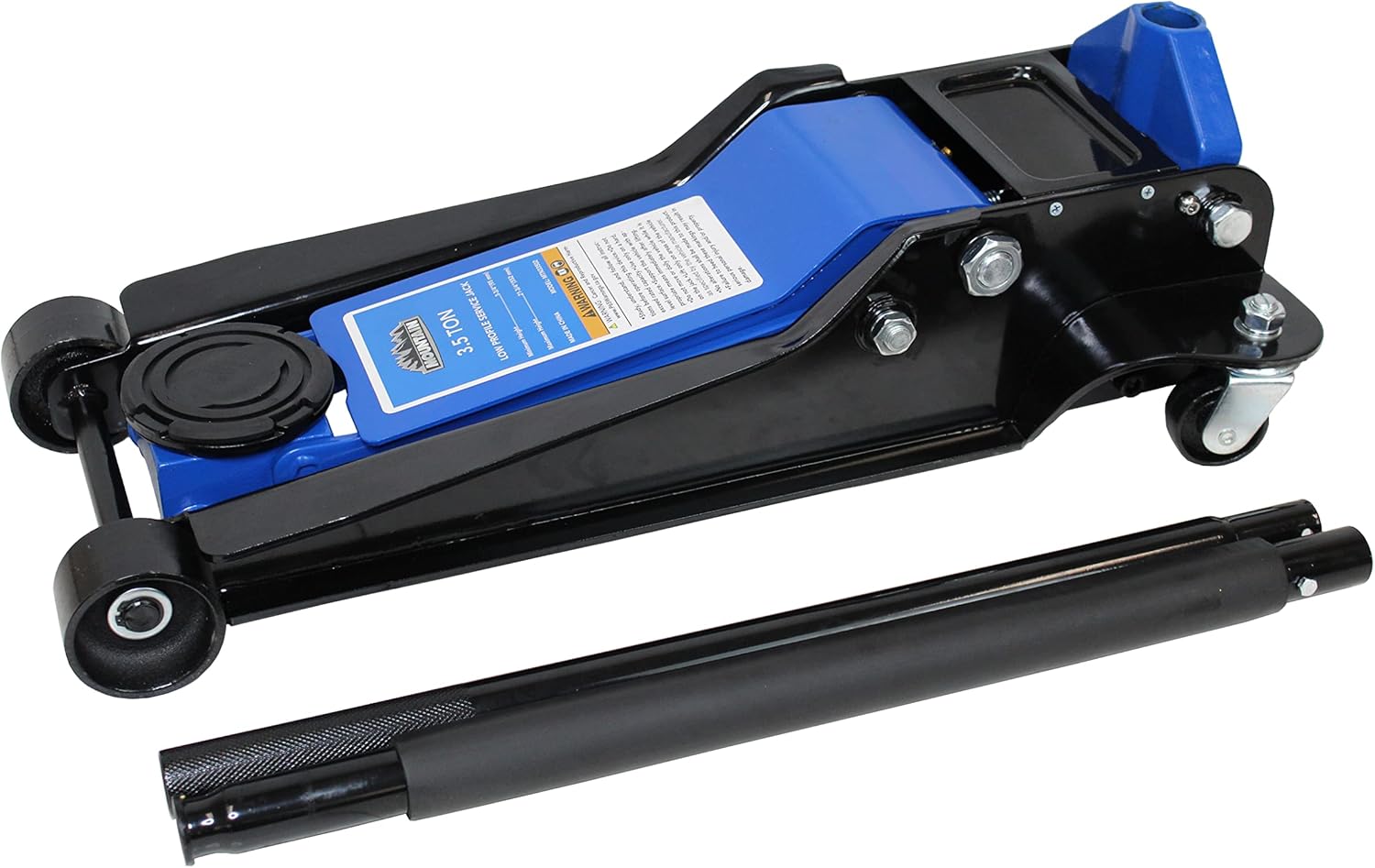 Mountain 3.5 Ton Service Jack; 7,000 LBS. Capacity, Heavy Duty Steel, 21 3/4" Lifting Range, Safety by-Pass Valve; MTN33502