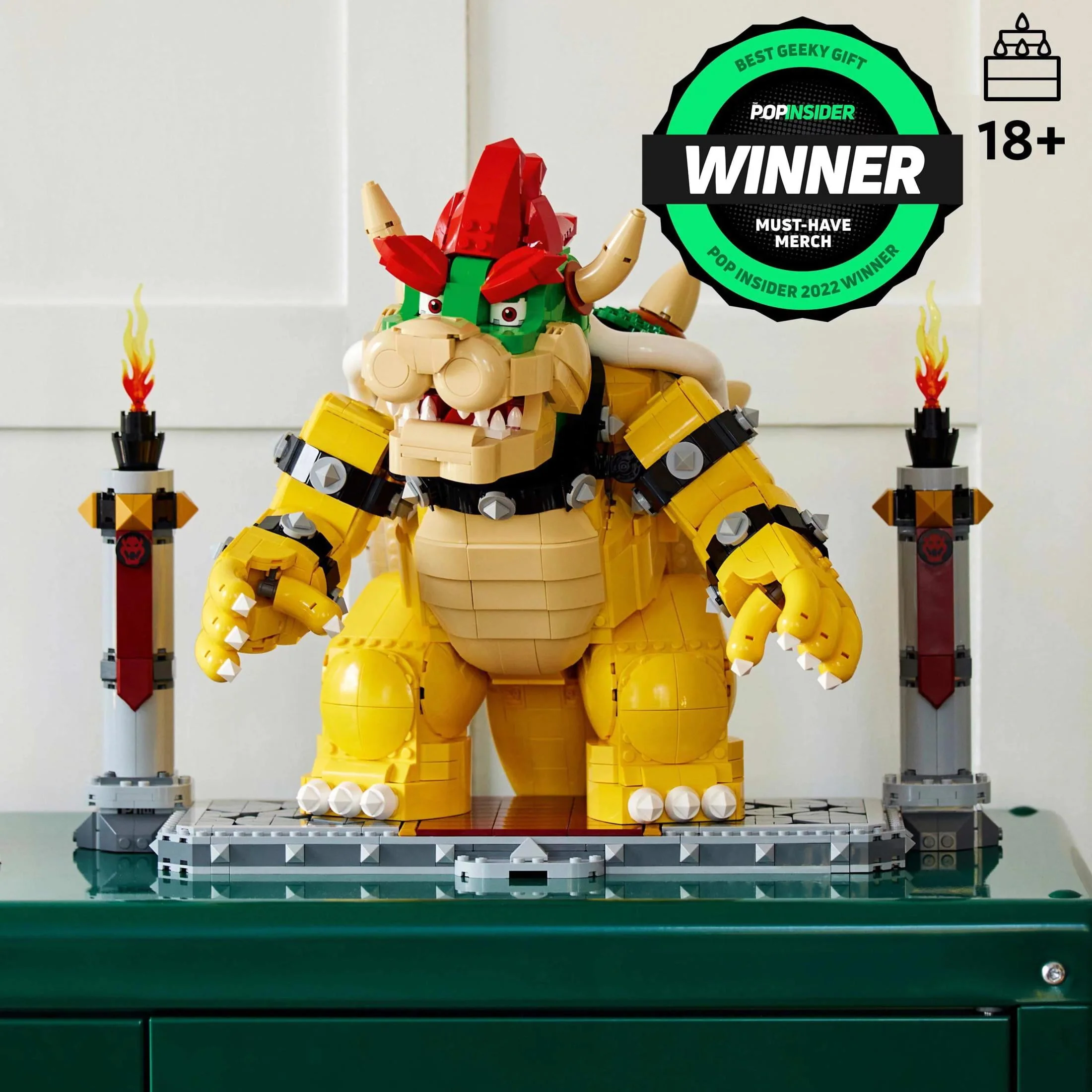 LEGO Super Mario The Mighty Bowser, 3D Build and Display Kit, Collectible Posable Character Figure with Battle Platform