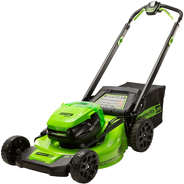 Greenworks Pro 80V 21 inch Cordless Push Lawn Mower, Includes Two 2Ah Batteries and Charger, GLM801601 (2) 2Ah Batteries Push