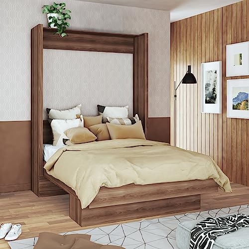 Oakland Living Easy-Lift Full Murphy Wall Bed in White with Shelf