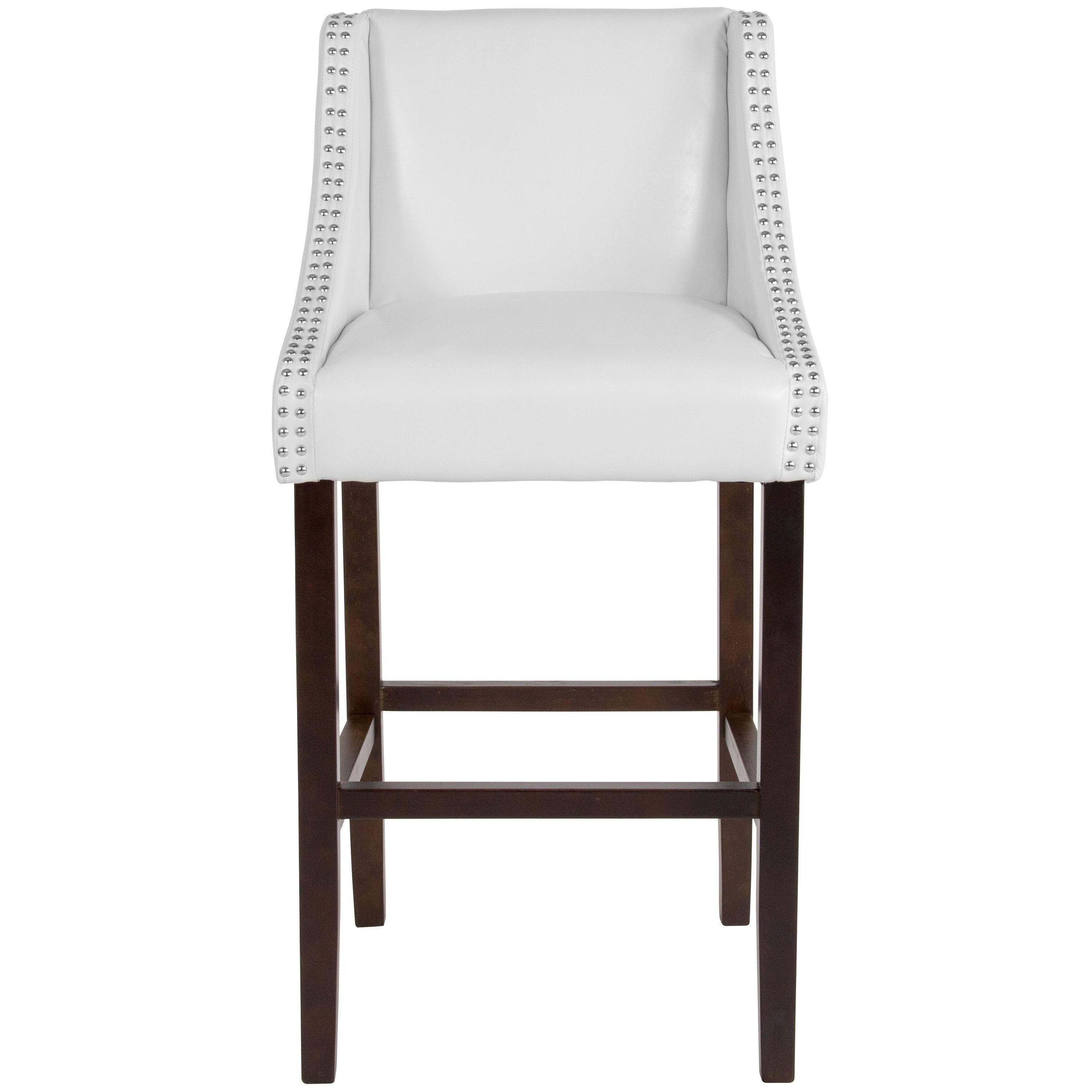 Lancaster Home 2 Pk. 30x22 High Transitional Barstool with Accent Nail Trim - 20x22W x 22x22D x 42x22H - Dark Grey Fabric