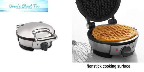 All-Clad 99012GT Stainless Steel Classic Round Waffle Maker with 7 Browning