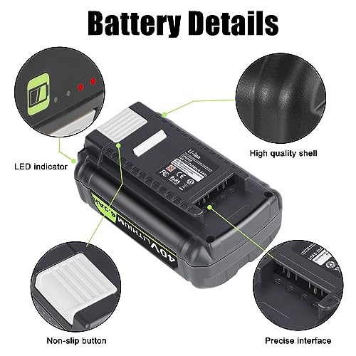 2 Packs 18V Battery Replacement for RYOBI 18V Battery PBP005 P197 P189 P108 P191 P190 P102 P103 P104 P105 P107 P122 Compatible for Ryobi 18V Tools