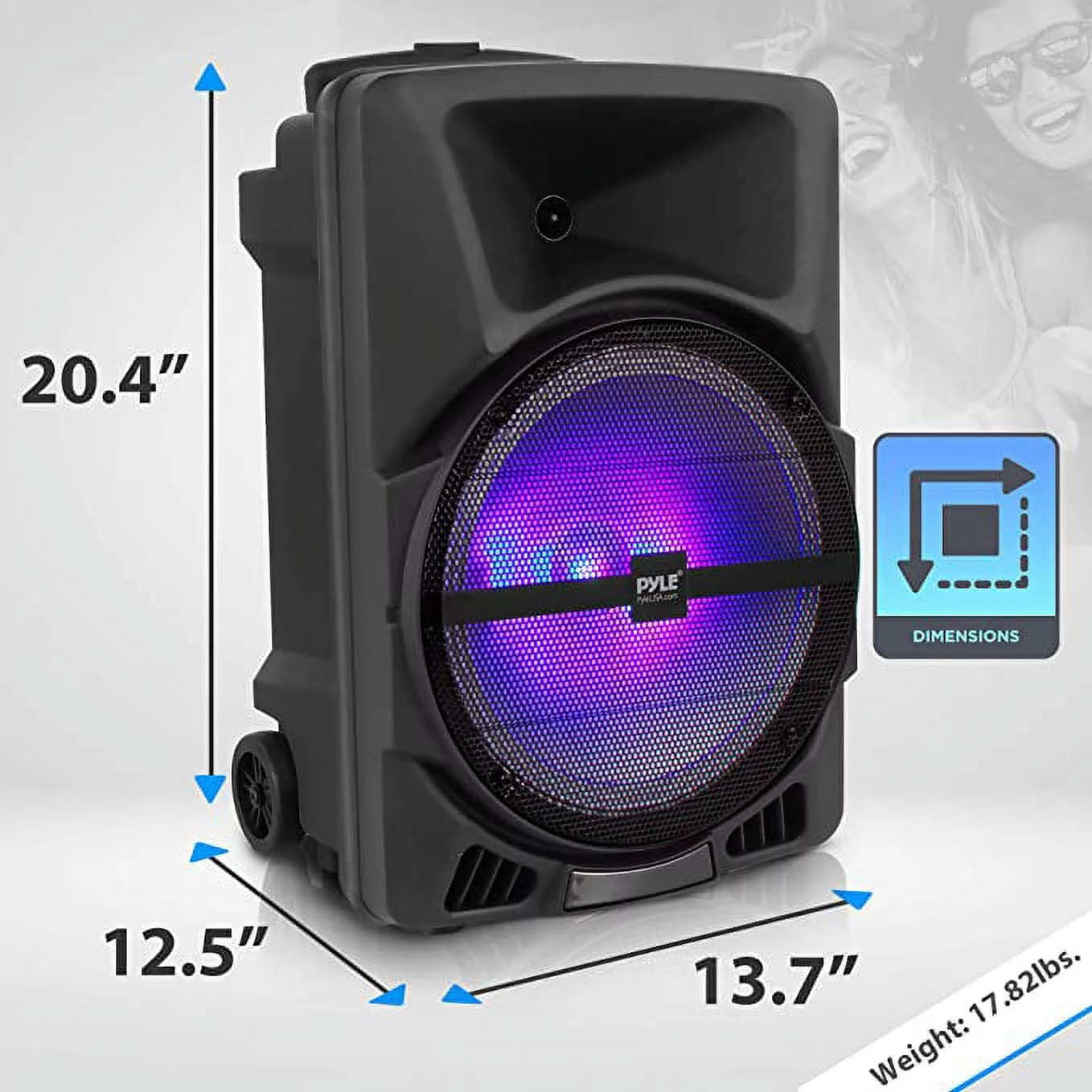 Pyle Wireless Portable PA Speaker System - 800W Powered Bluetooth Indoor & Outdoor DJ Stereo Loudspeaker