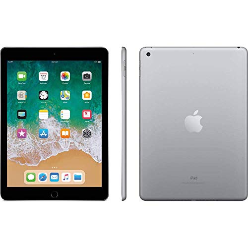 Apple iPad with WiFi, 128GB, Space Gray (2018 Model) (Renewed)