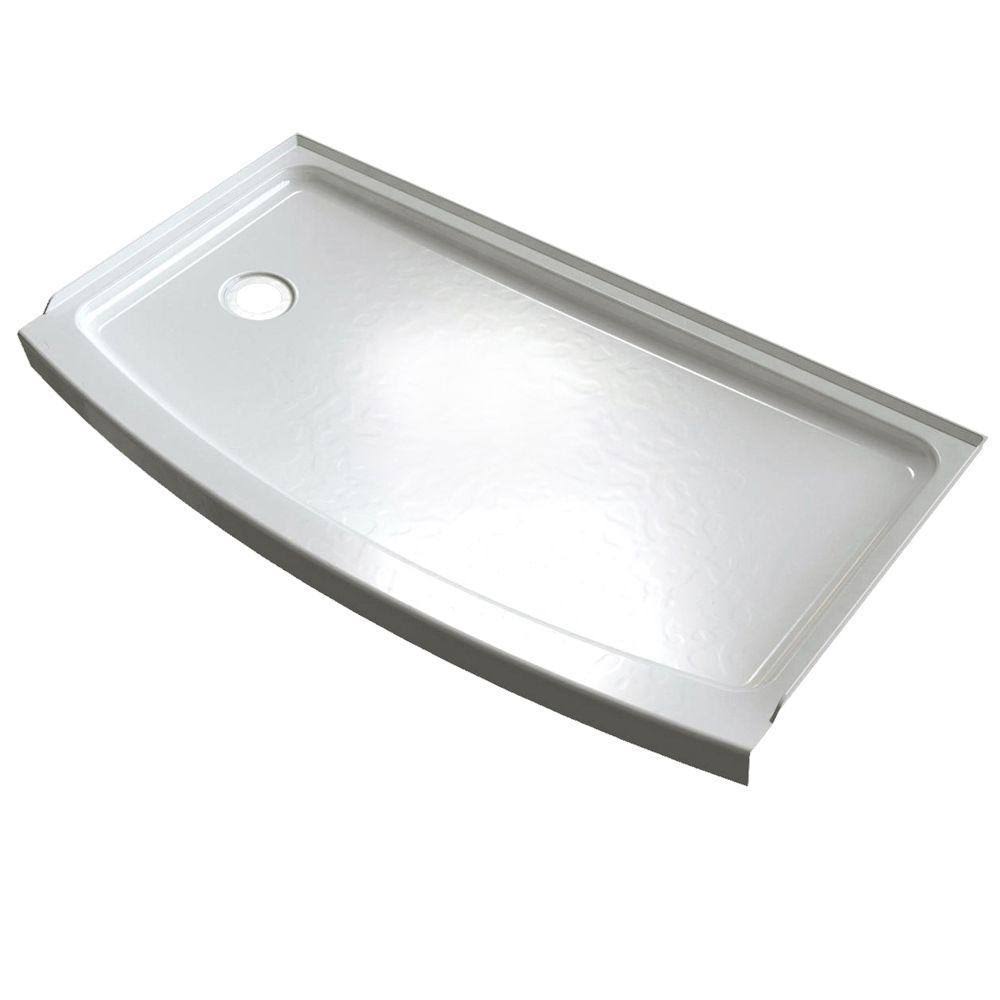 American Standard 2698.ST3L.011 Ovation 30x22 x 60x22 Single Threshold Left Hand Drain Shower Base in Arctic White