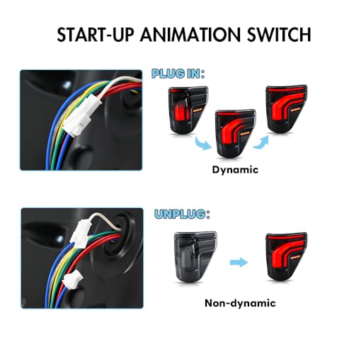 Tail Lights for Ford F150 2021-2025 LED Upgrade Option with Startup Animation Sequential Turn Signal (SMOKE)