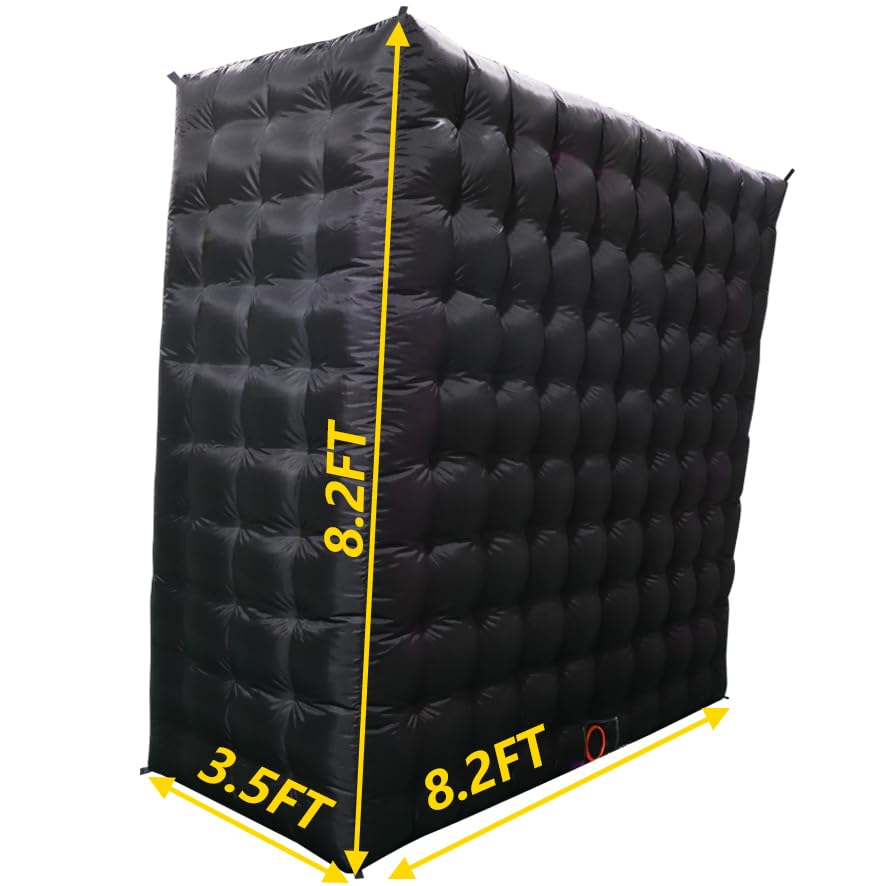 White Inflatable Photo Booth Wall with Led Lights(16 Colors Changing), Inflatable Tent(8.3x4x8.3 ft) Inner Air Blower for Parties Anniversary Events