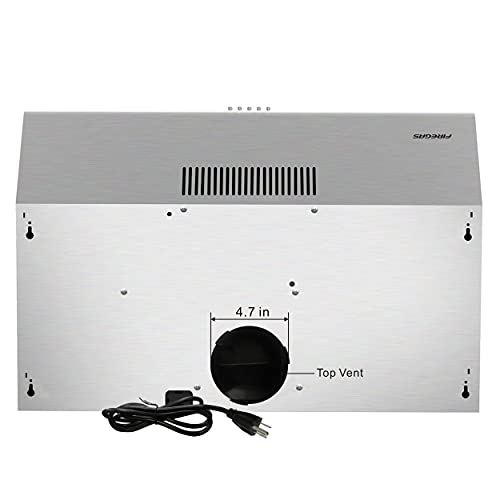 FIREGAS Under Cabinet Range Hood with Ducted/Ductless Convertible, Slim Kitchen Over Stove Vent, LED Light, 3 Speed Exhaust Fan