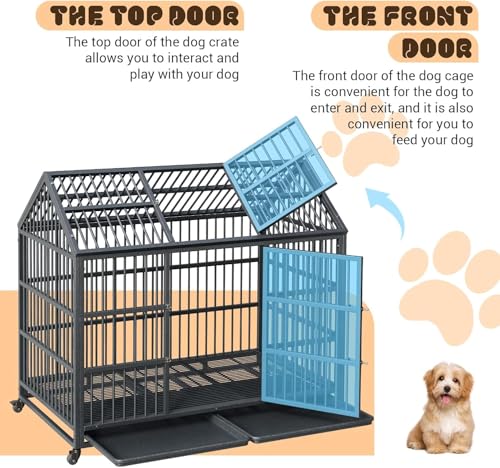 Heavy Duty Dog Crate for Large Medium Small Dogs