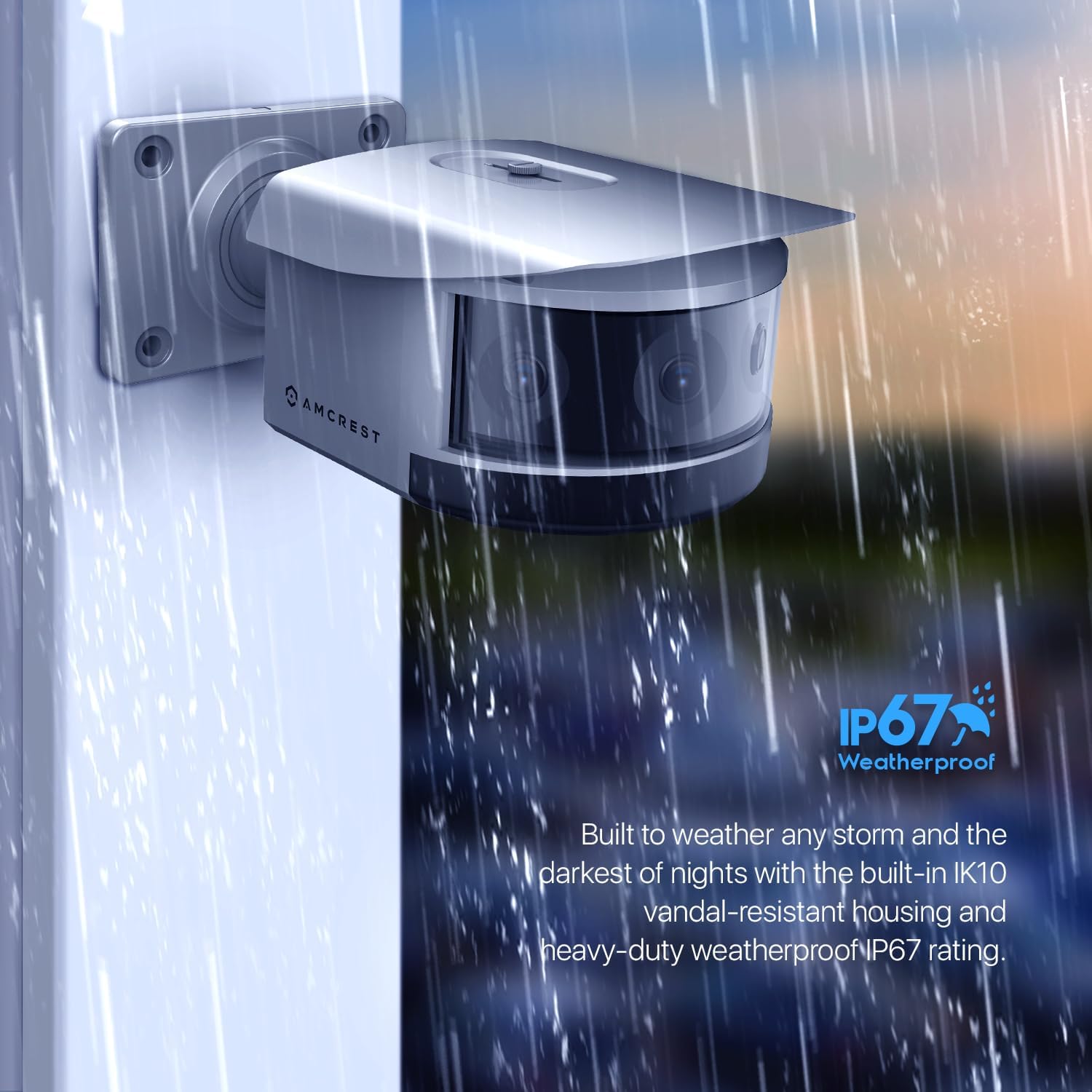 Amcrest Panoramic IP POE Camera, 180° Panoramic 4K POE IP Bullet AI Camera, Security Outdoor Camera, IVS Features