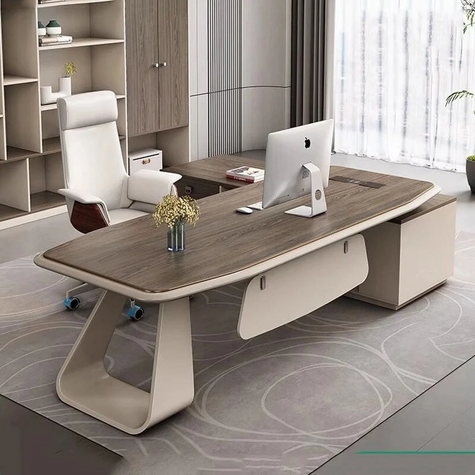 Standing L Shaped Office Desk Conference Writing Executive Floor Computer Desks Modern Long Mesa Escritorio Modern Furniture