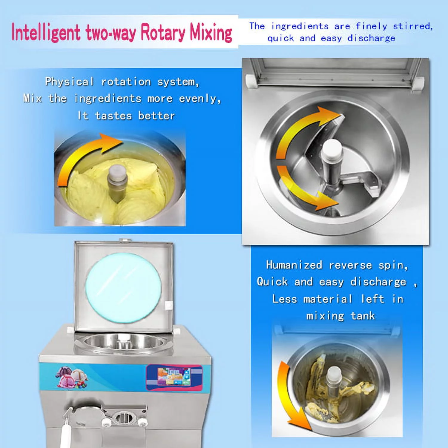 Kolice ETL Commercial Fruit Hard Ice Cream Machine, Gelato Ice Cream Machine,Batch Freezer,Italian Ice Machine