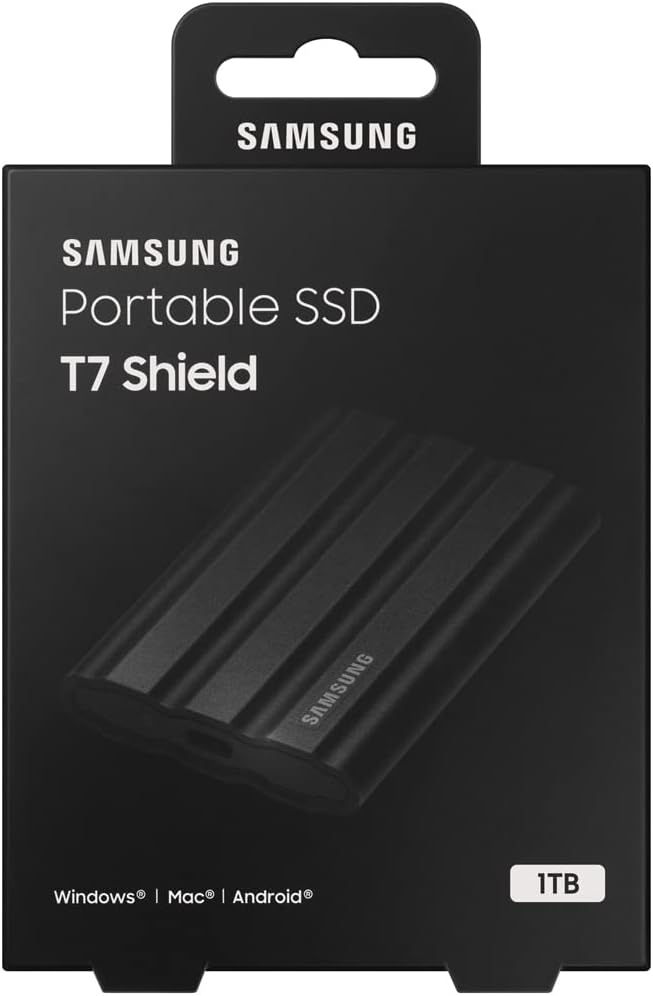 Samsung MU-PE1T0S/AM T7 Shield Portable Solid State Drive 1TB 2022 Black Bundle with 1 YR CPS Enhanced Protection Pack