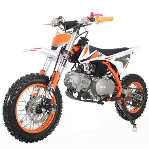 X-PRO X15 110cc Zongshen Brand Engine Dirt Bike with Semi-Automatic Transmission, Kick Start,12"/10" Wheels! (Black)