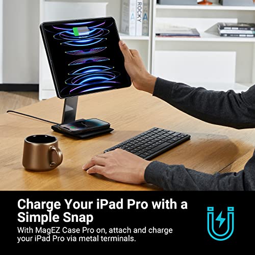 PITAKA Magnetic Wireless Charging Stand Holder Only for MagEZ Case Pro for iPad Pro/iPad mini 6 [MagEZ Charging Stand] Adjustable iPad Stand with 15W
