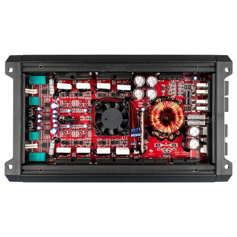 DS18 SXE-1200.4/RD 1200W Peak 4-Channel Class-A/B Full-Range Car Audio Amplifier