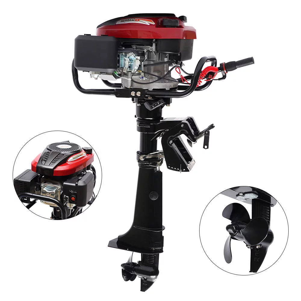 Wuzstar 4-Stroke 7 HP Outboard Motor Fishing Boat Yacht Engine Motor Air Cooling 196CC - Radiant Selections