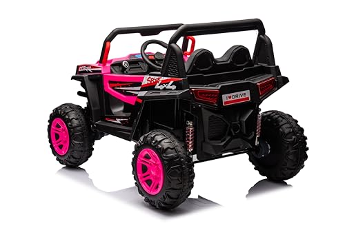 24V Ride on Car Kids Side by Side with Remote Control, 2 Seater 4WD Kids UTV Off-Road Power Wheels