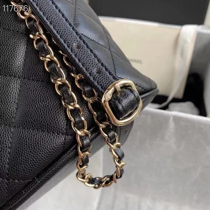Chanel Duma Backpack Gold Toned Hardware Black For Women, Women&rsquo;s Bags, Shoulder Bags 9.4in/24cm AS1371