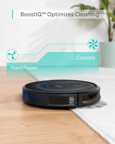 eufy Robot Vacuum C10 with Self Emptying, 8 Weeks Hands Free, Advanced Smart Mapping with LiDAR Navigation, 2.85-Inch Slim Design, Powerful Suction