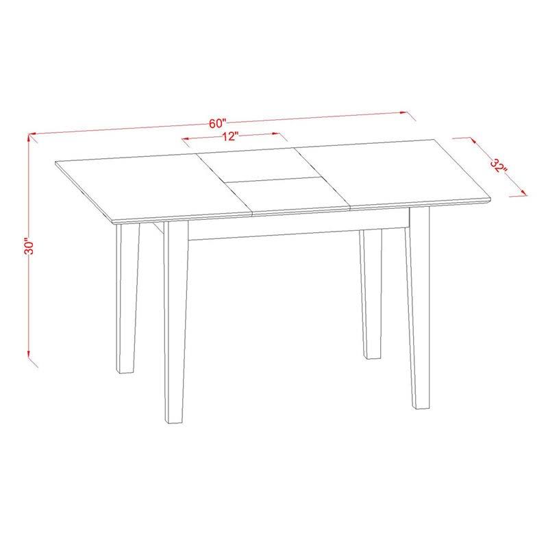 East West Furniture Picasso Wood 5-Piece Dining Set in Mahogany PSML5D-MAH-LC