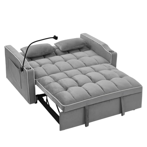 WIIS' IDEA Convertible Sofa Bed,3 in 1 Velvet Sleeper Sofa Pull-Out Bed