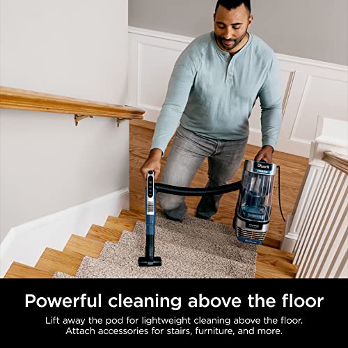 Shark Upright Vacuum, Stratos with DuoClean PowerFins, HairPro, Powered Lift-Away, Self-Cleaning Brushroll, & Odor Neutralizer Technology, Navy