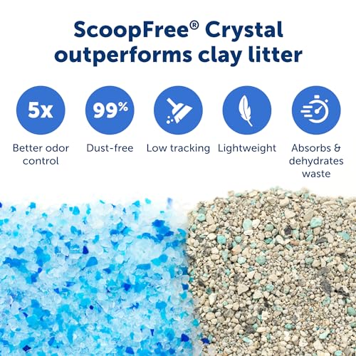 PetSafe ScoopFree Crystal Pro Self-Cleaning Cat Litterbox - Never Scoop Litter Again - Hands-Free Cleanup with Disposable Crystal Tray