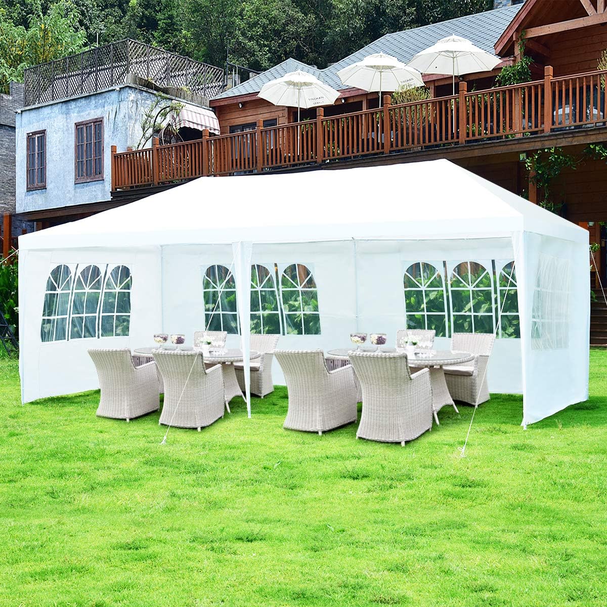 Tangkula Outdoor 10 x 20 Feet Canopy Tent, Party Wedding Tent with Removable Walls, Portable Canopy Shelter Gazebo Pavilion for Event, Backyard