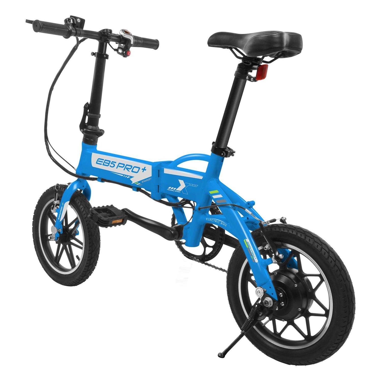 Swagtron Swagcycle EB5 Pro Plus Lightweight Aluminum Folding Electric Bike with Pedals - Sports Supplies Online Store